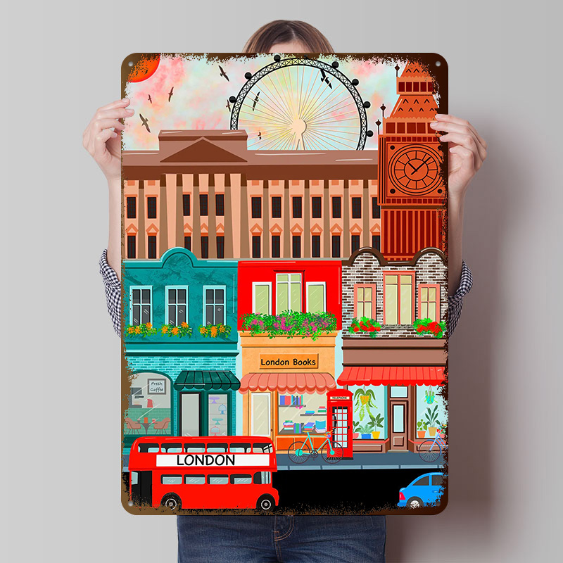 Retro Gaming London - Londen Reisplaat Poster Op Maat Gemaakt