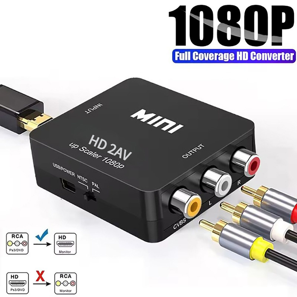 Composite Rca Cable - HDMI-compatibele naar AV RCA-adapter HD 1080P