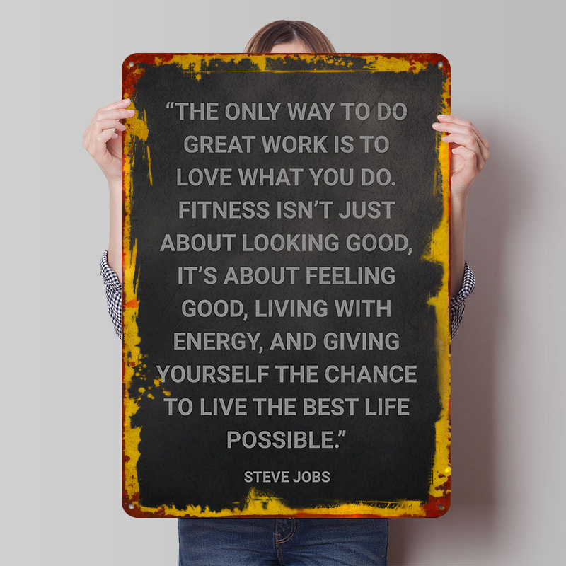 Retro Gaming At - Steve Jobs Fitness Citaat Metalen Poster