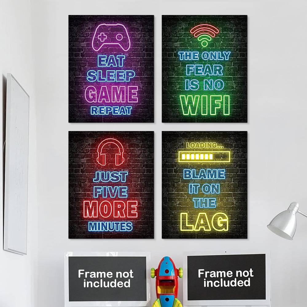 Background Retro Gaming - Stijl abstracte retro letter muurschildering sticker