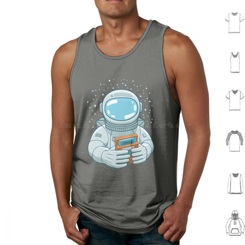 Retro Gaming Gameboy - Gaming Spaceman tanktops Print Katoen Spaceman