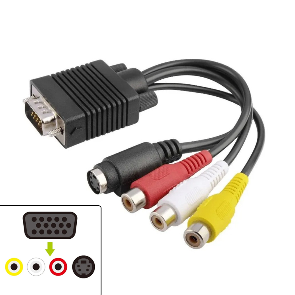 Composite Rca Cable - VGA naar S-Video 3 RCA Composiet