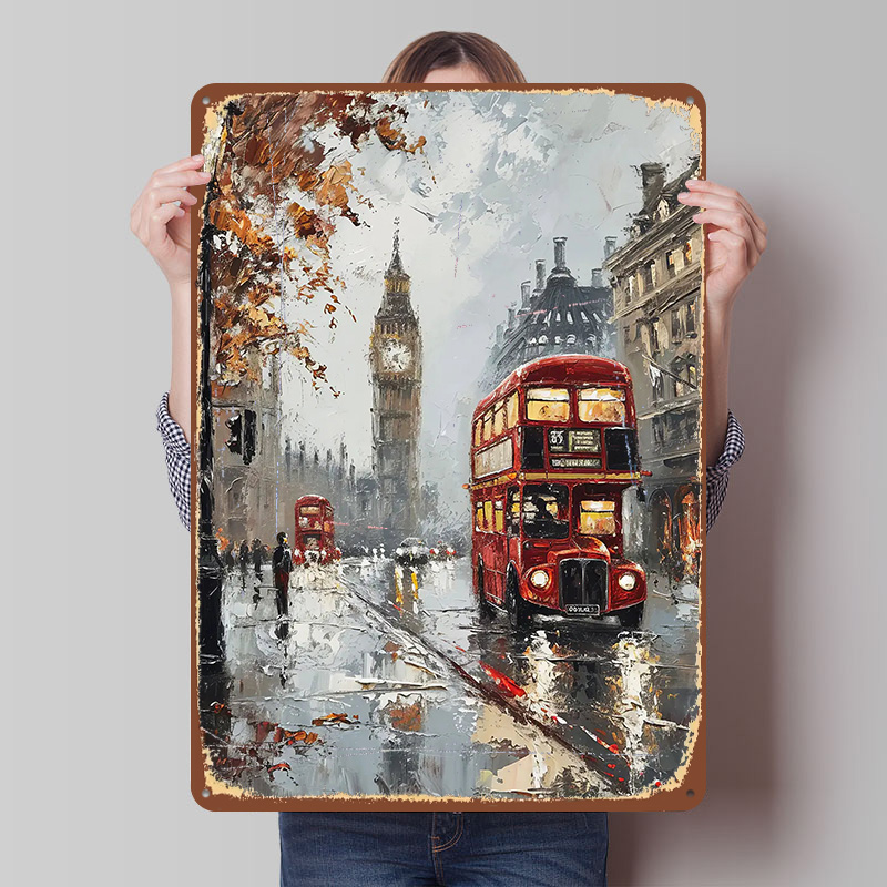 Retro Gaming London - London Bus Charm Metal Poster Aangepaste