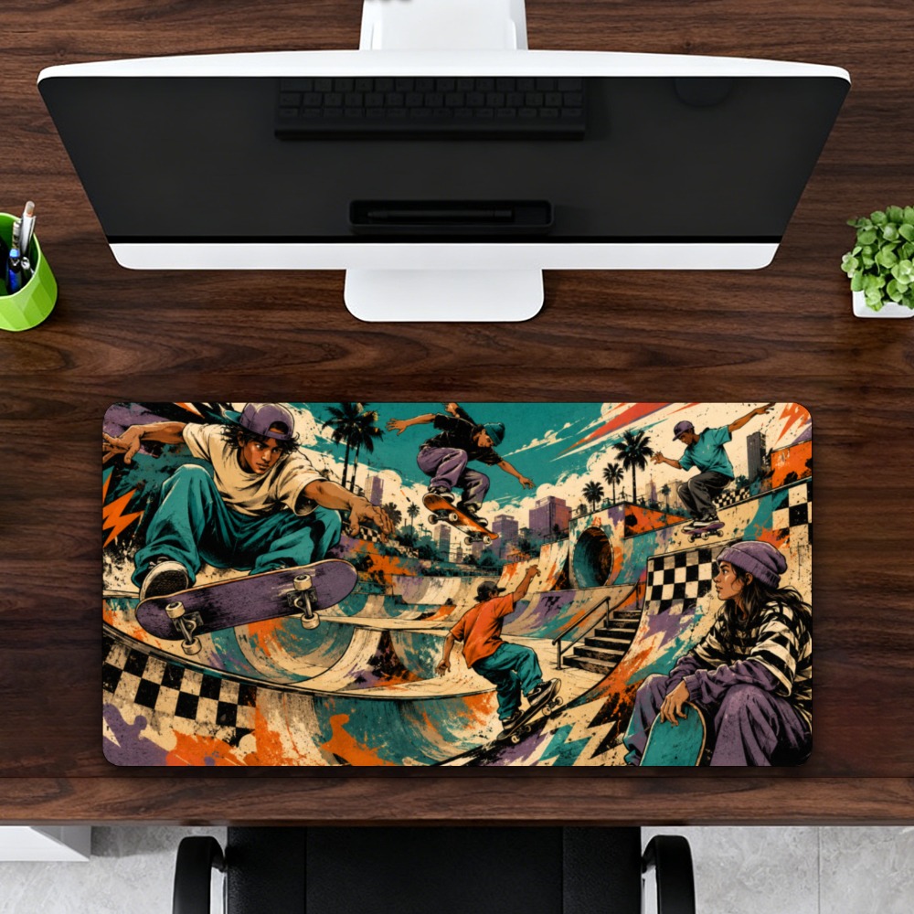 Retro Gaming Xl - Coole tafelmat voor skateboardpark op straat