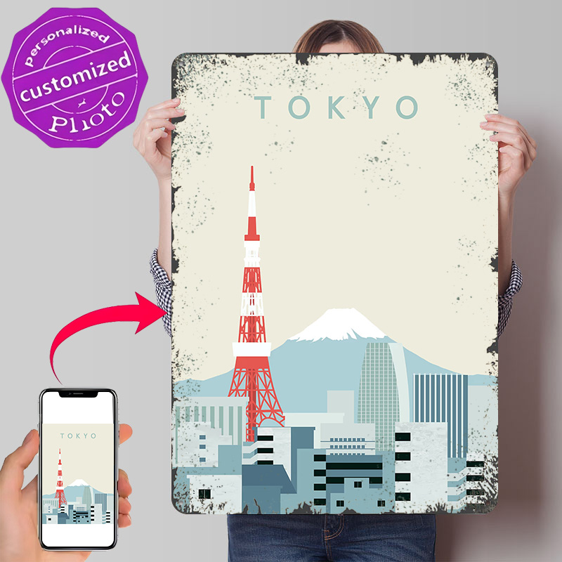 Retro Gaming At - Tokyo Poster Retro 3D Geprint Metalen