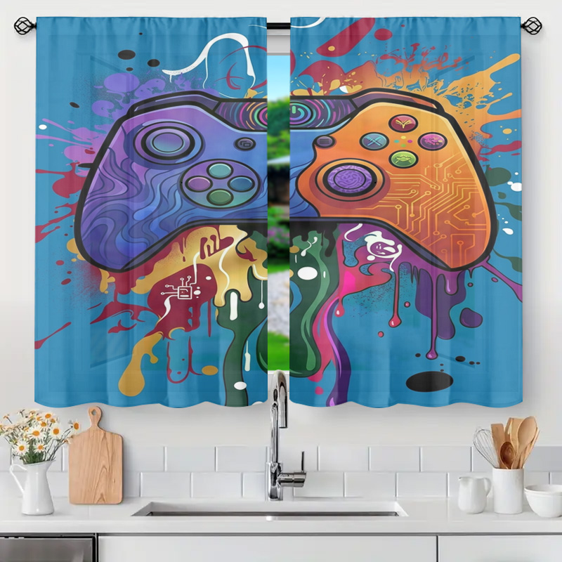 Background Retro Gaming - Retro Gaming Gordijn Videogame Decor Controller
