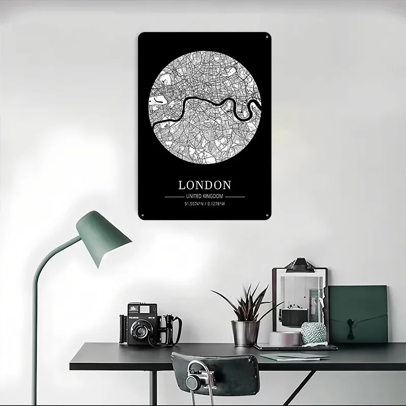 Londen Stadskaart Tin Plaat Po - Retro Gaming London recensie en prijs