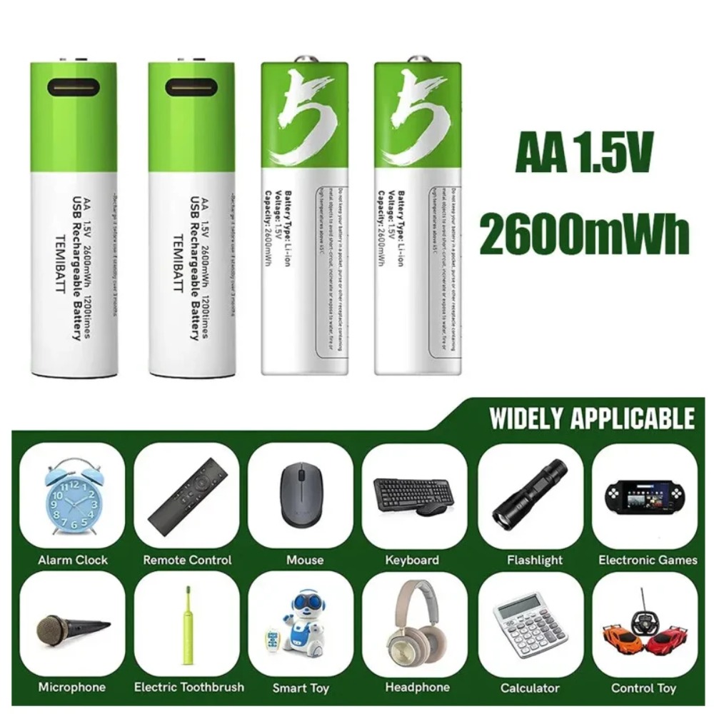8 stuks 1.5V AA 2600mWh batter - Rechargeable Battery Aa recensie en prijs