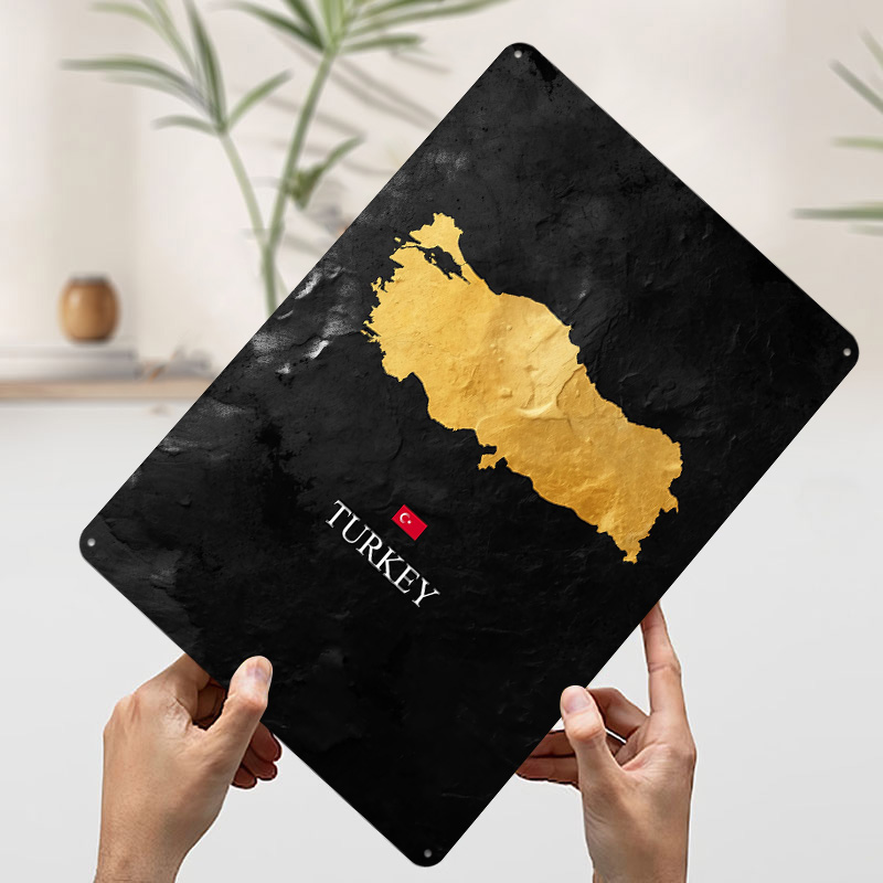 Gouden Turkije kaart op zwarte - Background Retro Gaming recensie en prijs