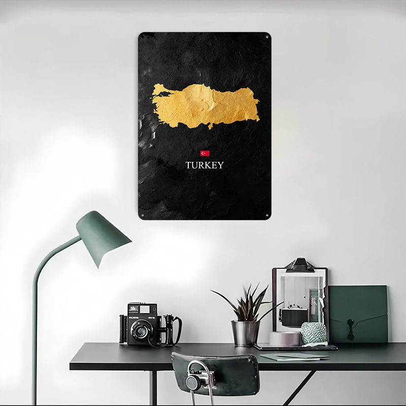 Gouden Turkije kaart op zwarte - Background Retro Gaming recensie en prijs