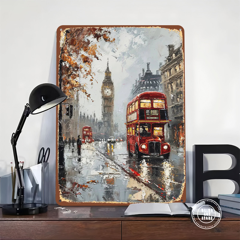London Bus Charm Metal Poster  - Retro Gaming London recensie en prijs