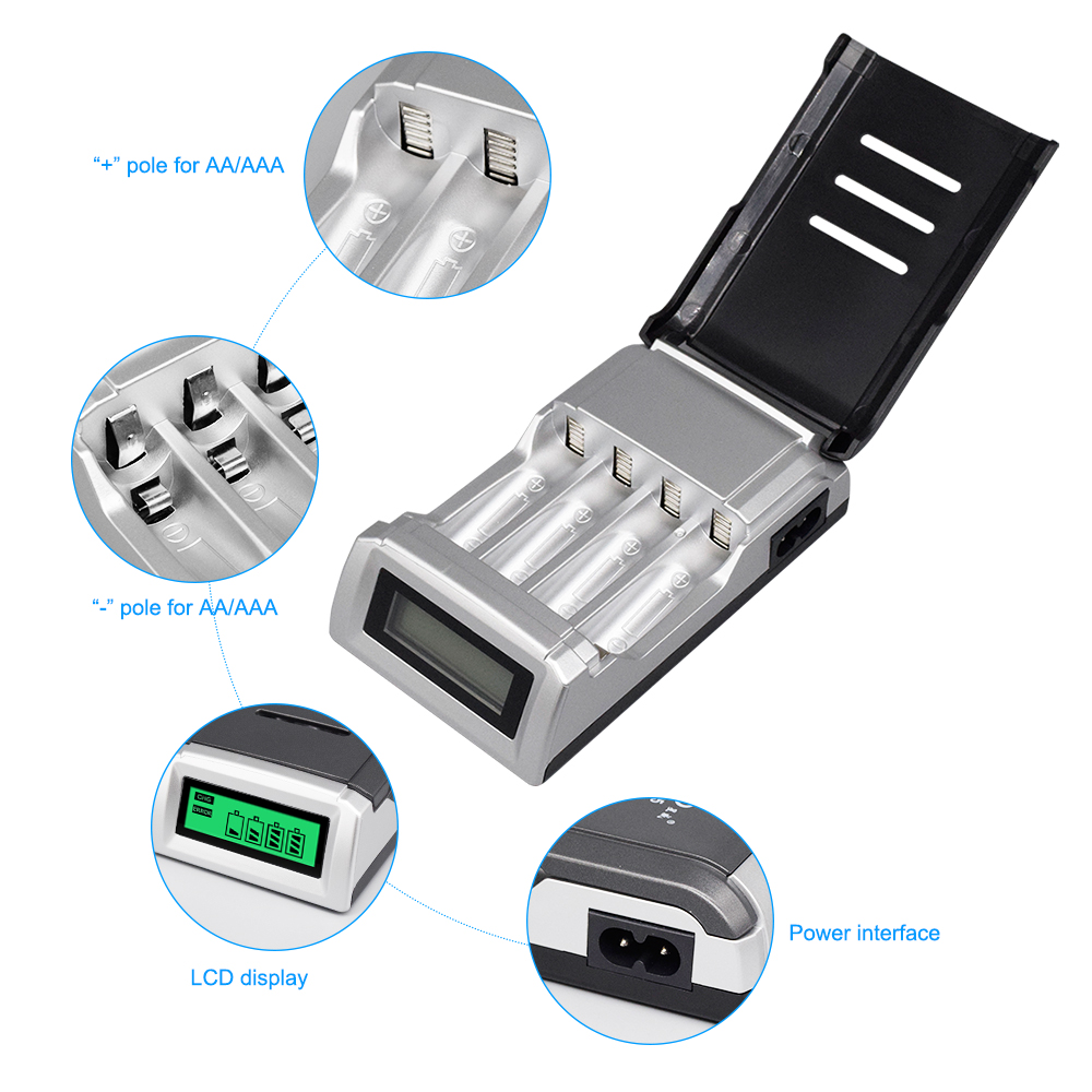 PALO 4 Slots Smart LCD Display - Rechargeable Battery Aa recensie en prijs