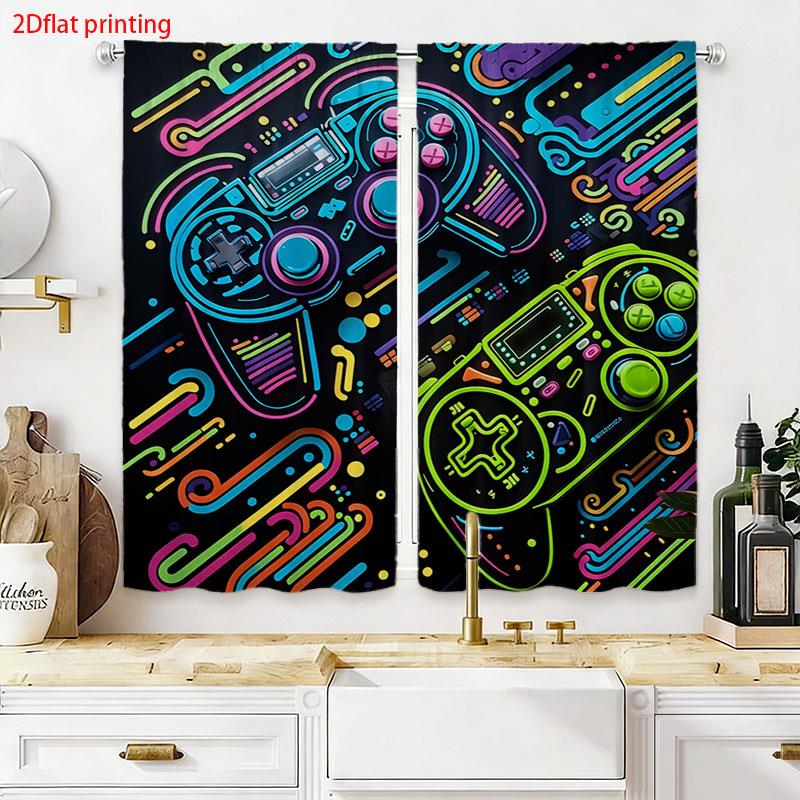 2 stuks Gaming Gordijnen Neon  - Background Retro Gaming recensie en prijs