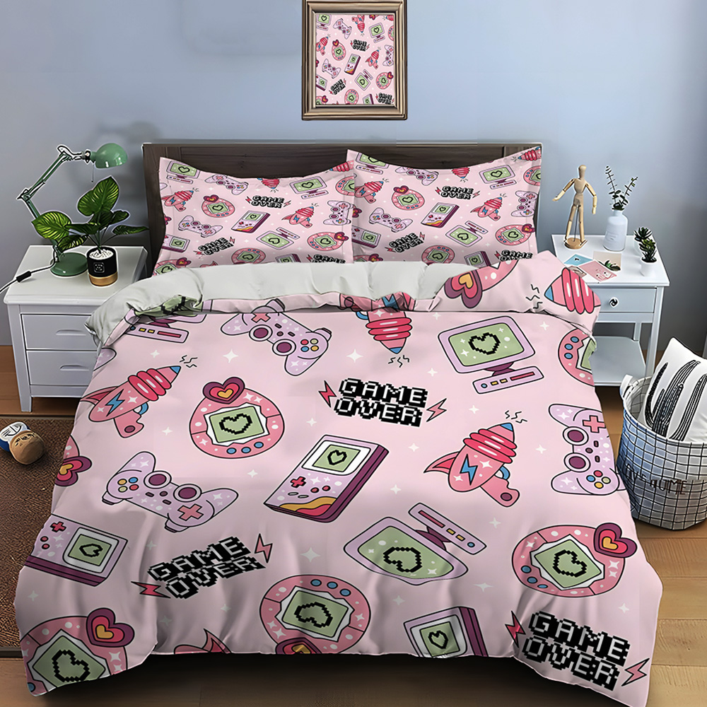 Retro Gaming iconen op roze ac - Background Retro Gaming recensie en prijs