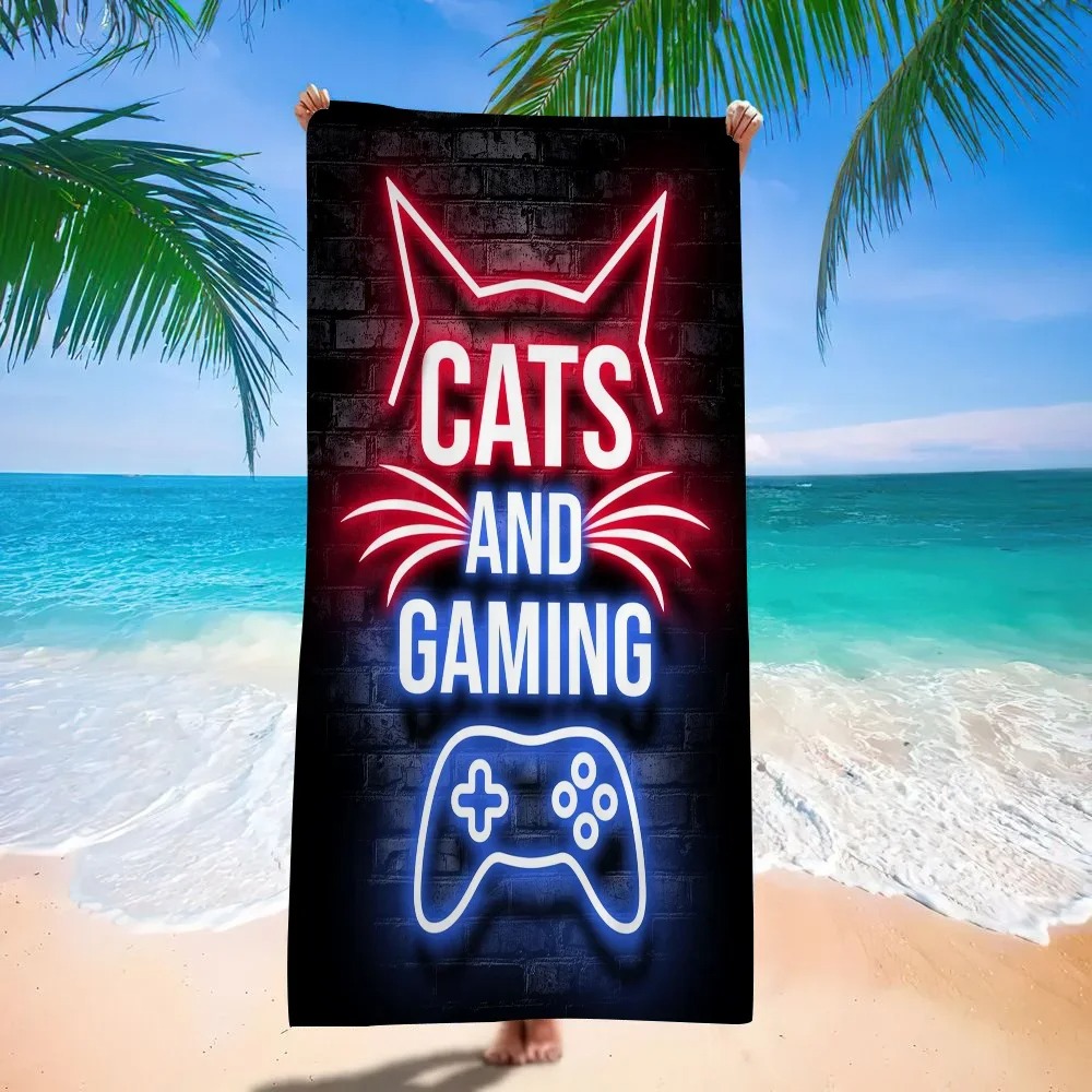 Retro Gaming Neon strandlaken, - Background Retro Gaming recensie en prijs