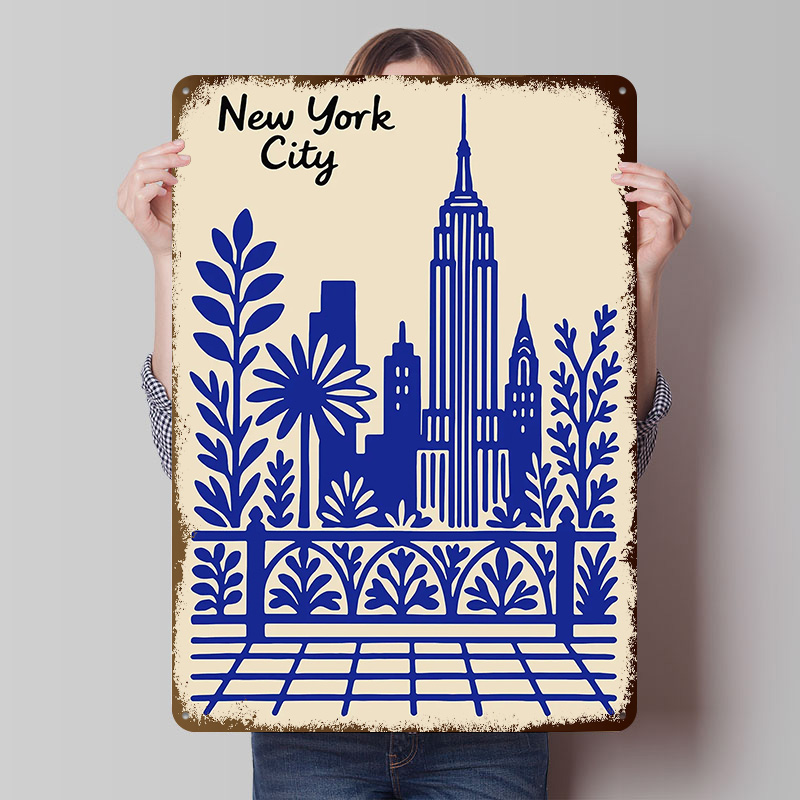 New York City Blauwe Poster Ge - Retro Gaming At recensie en prijs